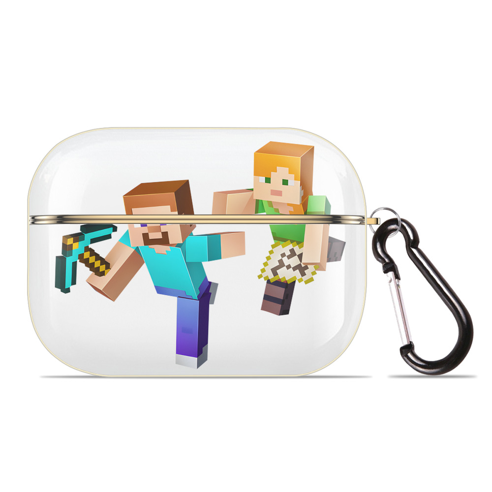 （画像用） マインクラフト ブロックの世界 Minecraft MC Block world 【AirPods Pro用】ハードシェル保護ケース｜耐衝撃・防指紋・カラビナ付き商品仕様