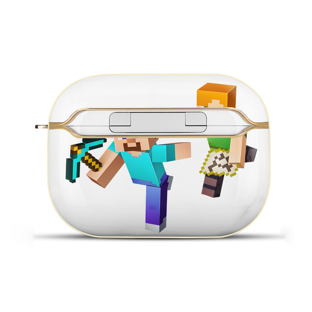 （画像用） マインクラフト ブロックの世界 Minecraft MC Block world 【AirPods Pro用】ハードシェル保護ケース｜耐衝撃・防指紋・カラビナ付き商品仕様