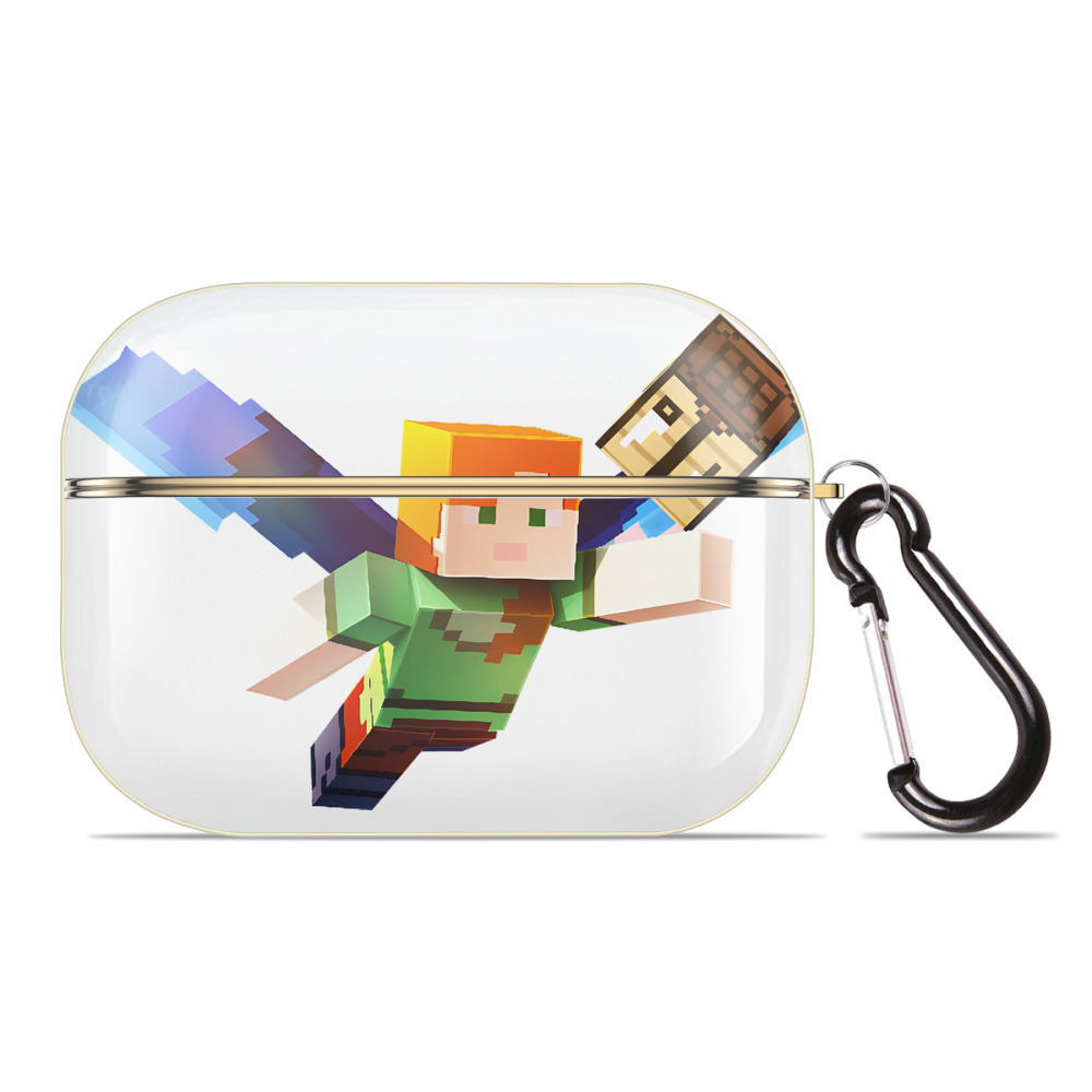（画像用） マインクラフト ブロックの世界 Minecraft MC Block world 【AirPods Pro用】ハードシェル保護ケース｜耐衝撃・防指紋・カラビナ付き商品仕様