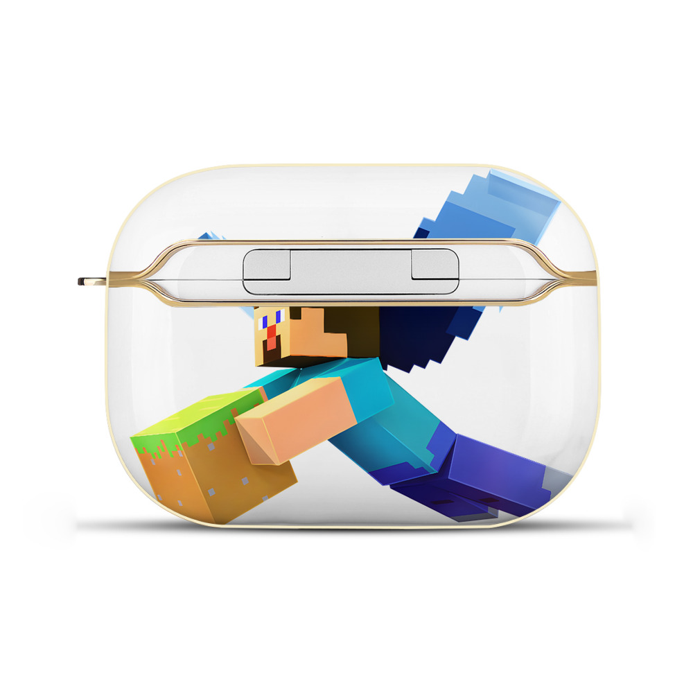 （画像用） マインクラフト ブロックの世界 Minecraft MC Block world 【AirPods Pro用】ハードシェル保護ケース｜耐衝撃・防指紋・カラビナ付き商品仕様