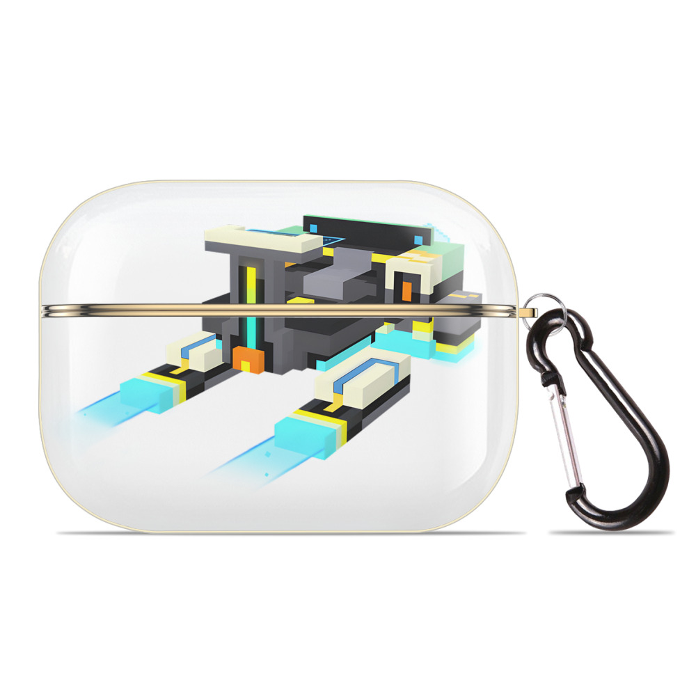 （画像用） マインクラフト ブロックの世界 Minecraft MC Block world 【AirPods Pro用】ハードシェル保護ケース｜耐衝撃・防指紋・カラビナ付き商品仕様