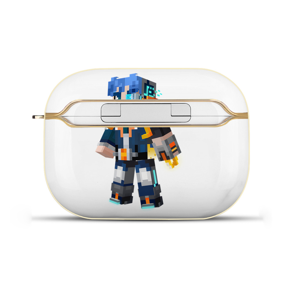（画像用） マインクラフト ブロックの世界 Minecraft MC Block world 【AirPods Pro用】ハードシェル保護ケース｜耐衝撃・防指紋・カラビナ付き商品仕様