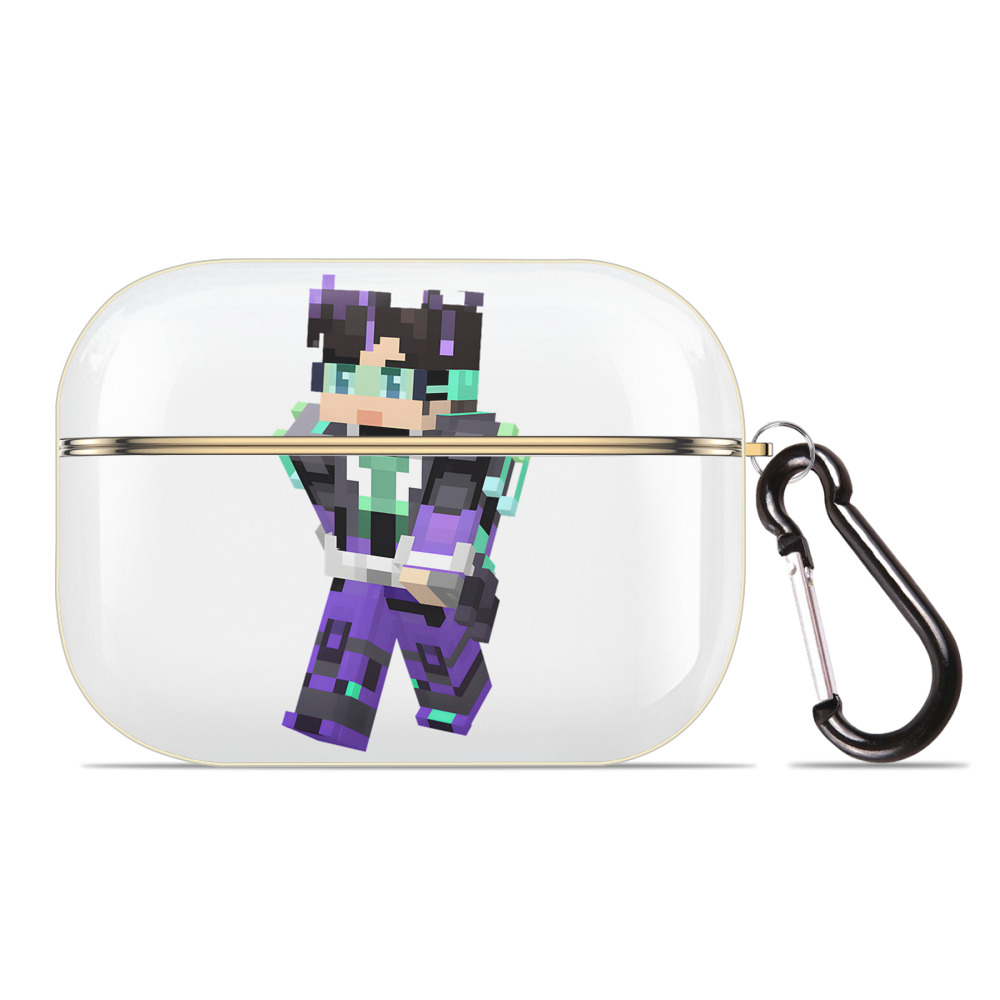 （画像用） マインクラフト ブロックの世界 Minecraft MC Block world 【AirPods Pro用】ハードシェル保護ケース｜耐衝撃・防指紋・カラビナ付き商品仕様