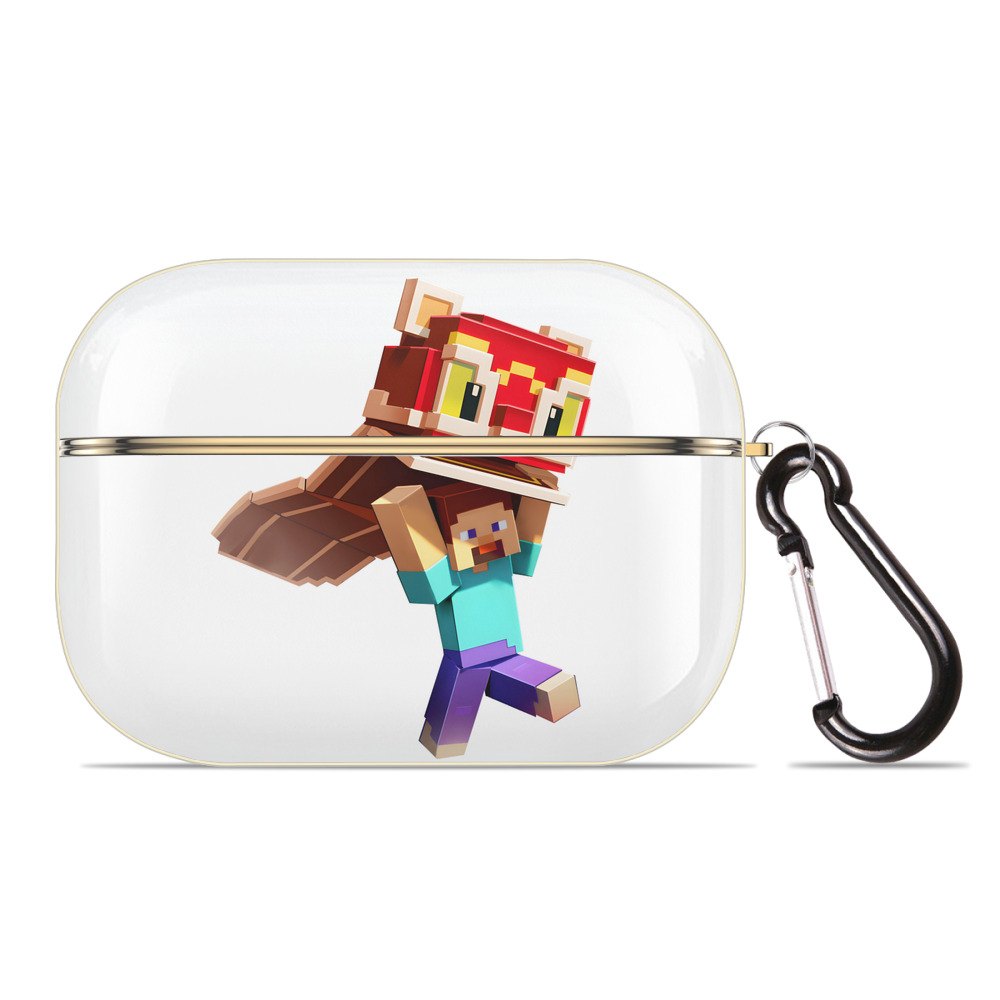 （画像用） マインクラフト ブロックの世界 Minecraft MC Block world 【AirPods Pro用】ハードシェル保護ケース｜耐衝撃・防指紋・カラビナ付き商品仕様