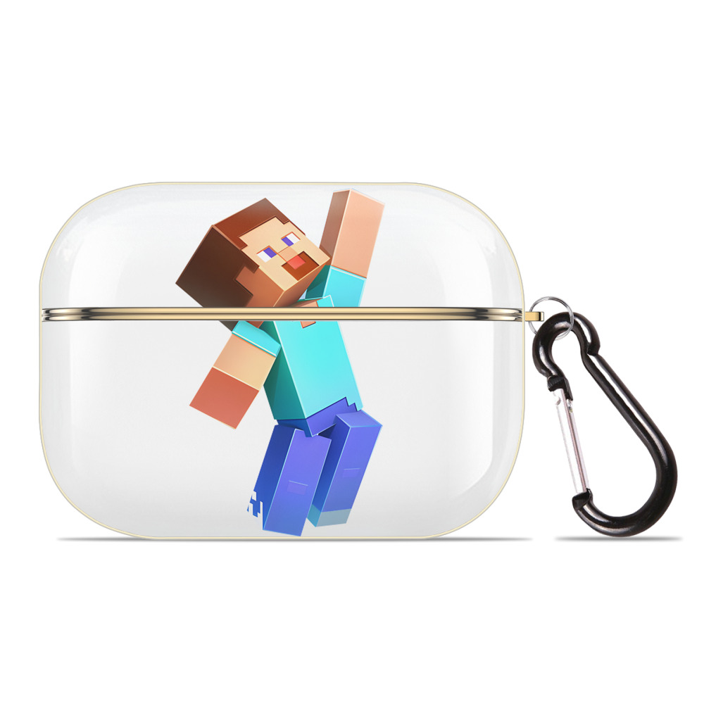 （画像用） マインクラフト ブロックの世界 Minecraft MC Block world 【AirPods Pro用】ハードシェル保護ケース｜耐衝撃・防指紋・カラビナ付き商品仕様