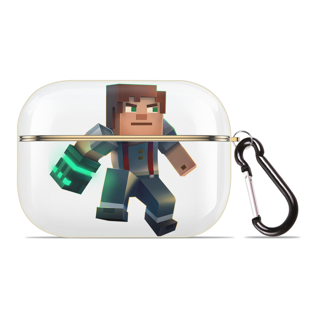 （画像用） マインクラフト ブロックの世界 Minecraft MC Block world 【AirPods Pro用】ハードシェル保護ケース｜耐衝撃・防指紋・カラビナ付き商品仕様
