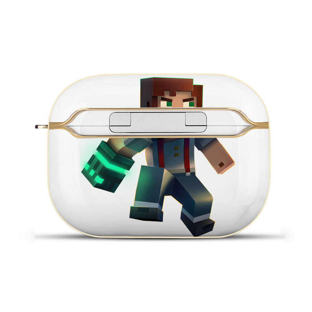 （画像用） マインクラフト ブロックの世界 Minecraft MC Block world 【AirPods Pro用】ハードシェル保護ケース｜耐衝撃・防指紋・カラビナ付き商品仕様