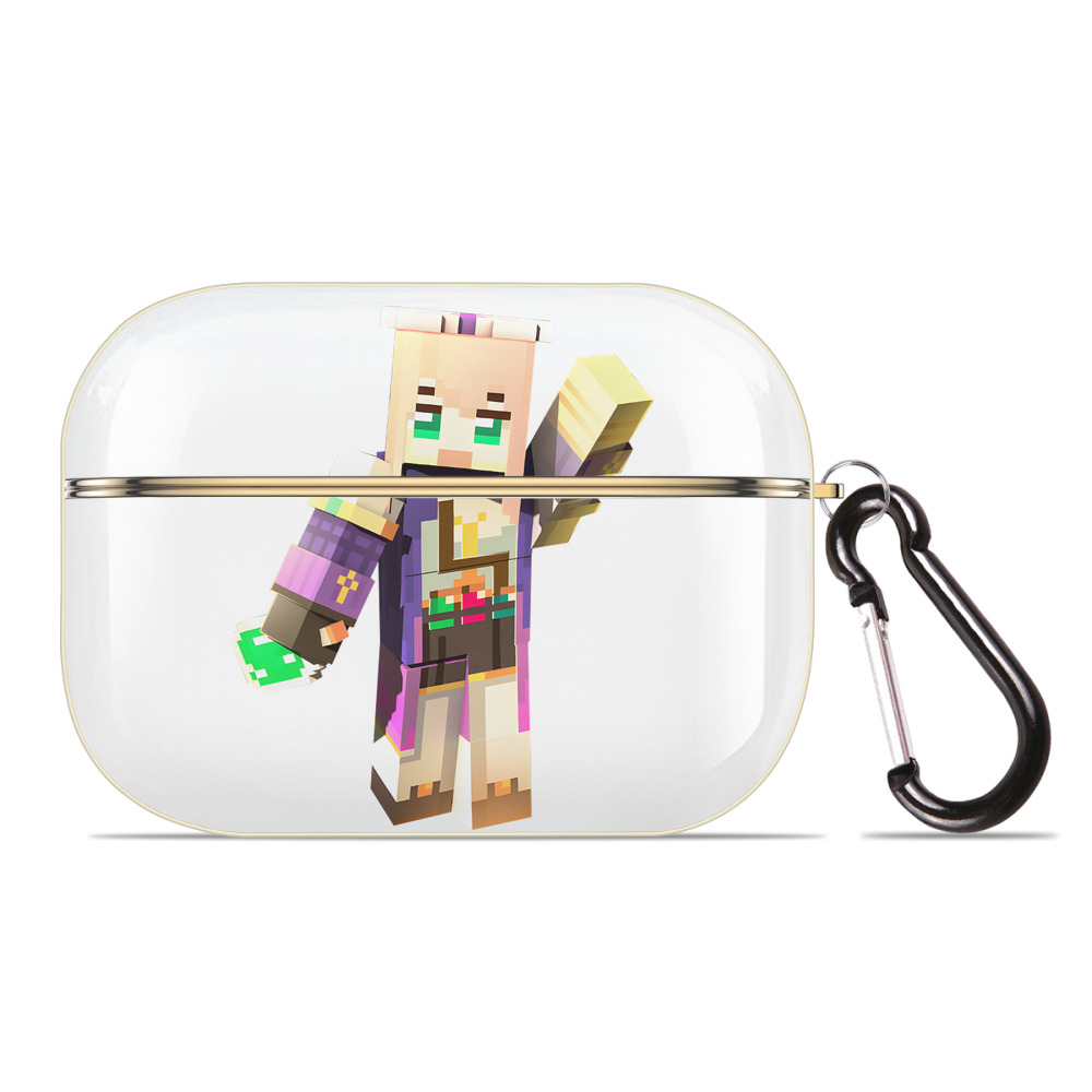 （画像用） マインクラフト ブロックの世界 Minecraft MC Block world 【AirPods Pro用】ハードシェル保護ケース｜耐衝撃・防指紋・カラビナ付き商品仕様