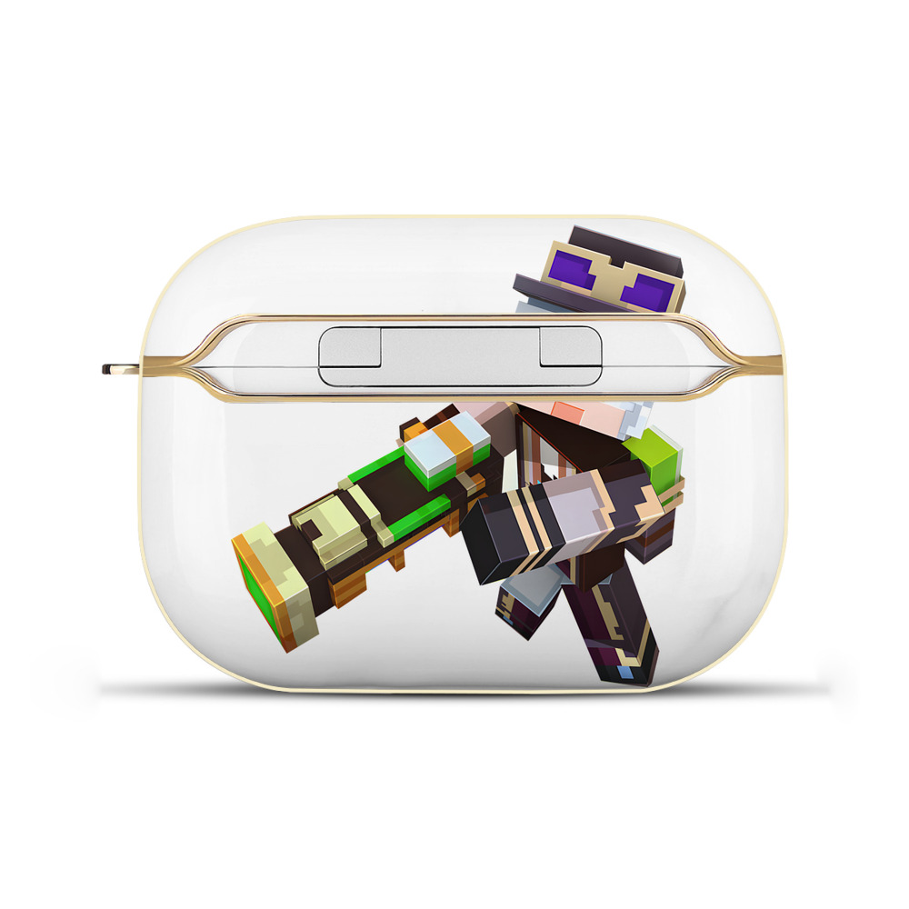 （画像用） マインクラフト ブロックの世界 Minecraft MC Block world 【AirPods Pro用】ハードシェル保護ケース｜耐衝撃・防指紋・カラビナ付き商品仕様