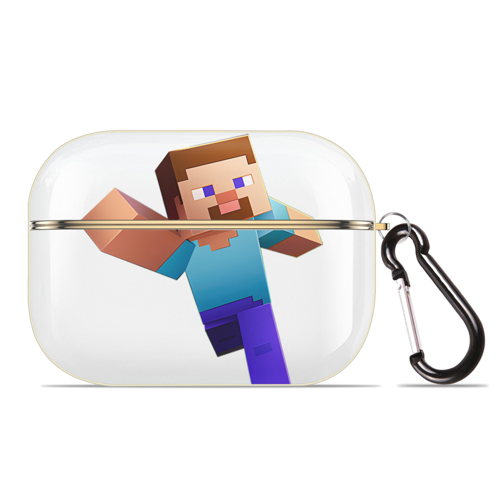（画像用） マインクラフト ブロックの世界 Minecraft MC Block world 【AirPods Pro用】ハードシェル保護ケース｜耐衝撃・防指紋・カラビナ付き商品仕様