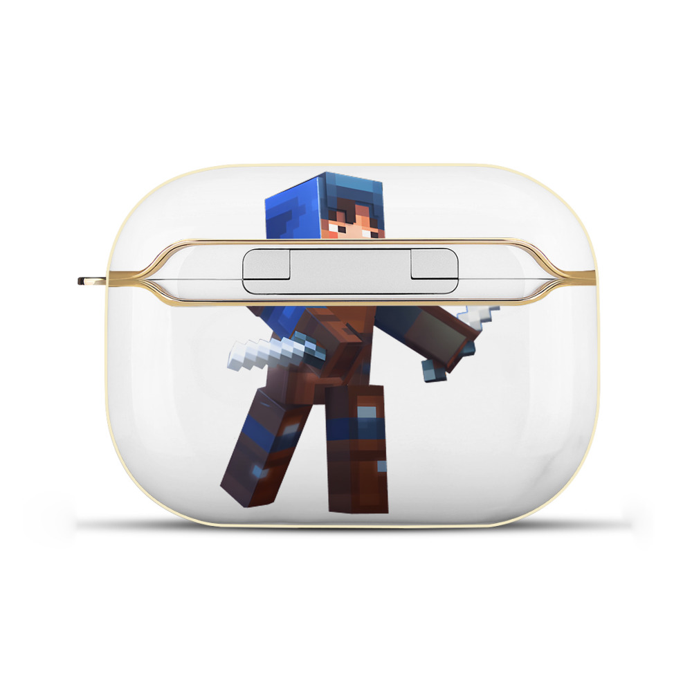 （画像用） マインクラフト ブロックの世界 Minecraft MC Block world 【AirPods Pro用】ハードシェル保護ケース｜耐衝撃・防指紋・カラビナ付き商品仕様