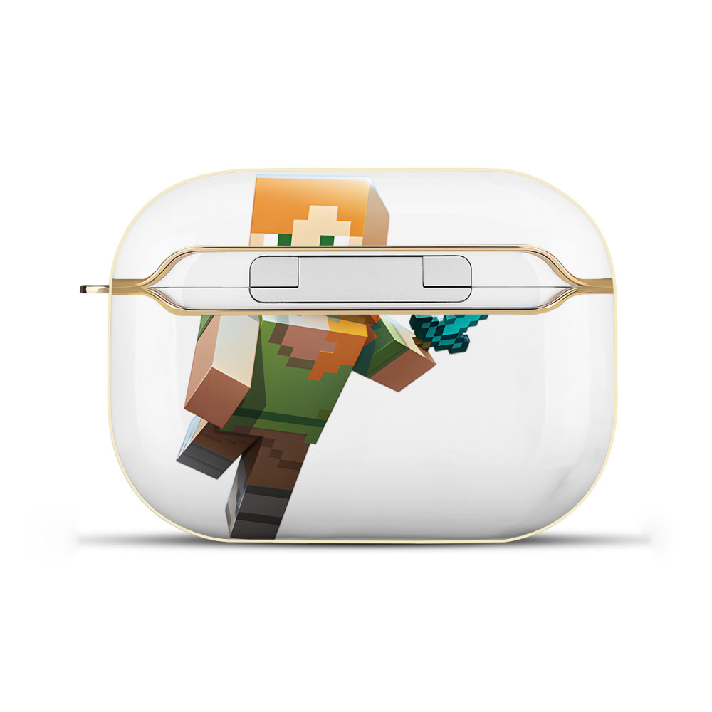 （画像用） マインクラフト ブロックの世界 Minecraft MC Block world 【AirPods Pro用】ハードシェル保護ケース｜耐衝撃・防指紋・カラビナ付き商品仕様