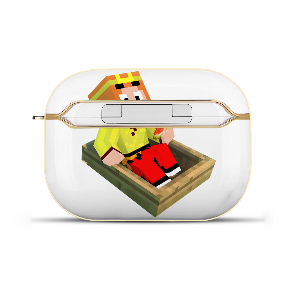 （画像用） マインクラフト ブロックの世界 Minecraft MC Block world 【AirPods Pro用】ハードシェル保護ケース｜耐衝撃・防指紋・カラビナ付き商品仕様