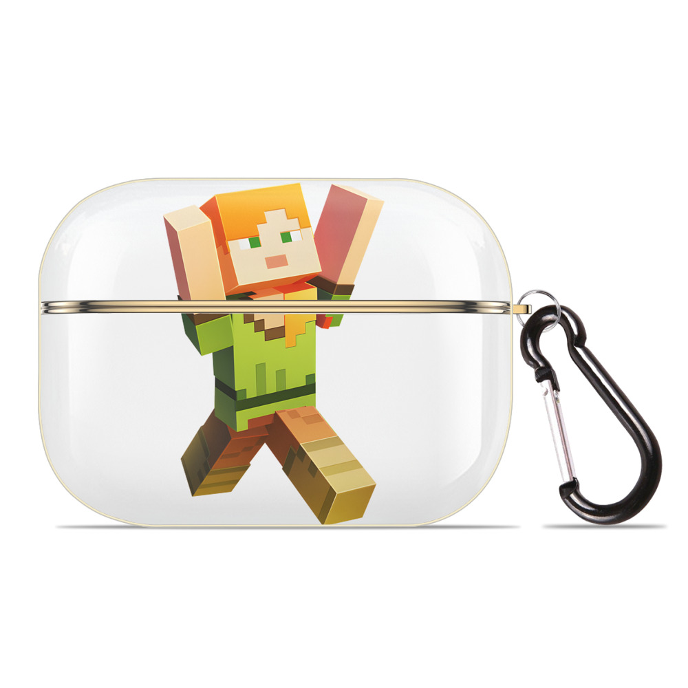 （画像用） マインクラフト ブロックの世界 Minecraft MC Block world 【AirPods Pro用】ハードシェル保護ケース｜耐衝撃・防指紋・カラビナ付き商品仕様