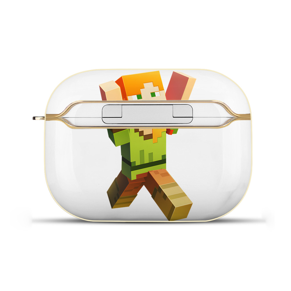 （画像用） マインクラフト ブロックの世界 Minecraft MC Block world 【AirPods Pro用】ハードシェル保護ケース｜耐衝撃・防指紋・カラビナ付き商品仕様