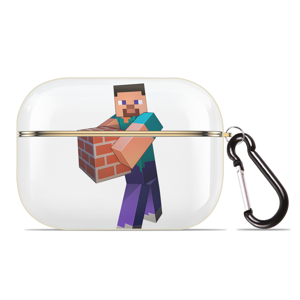 （画像用） マインクラフト ブロックの世界 Minecraft MC Block world 【AirPods Pro用】ハードシェル保護ケース｜耐衝撃・防指紋・カラビナ付き商品仕様