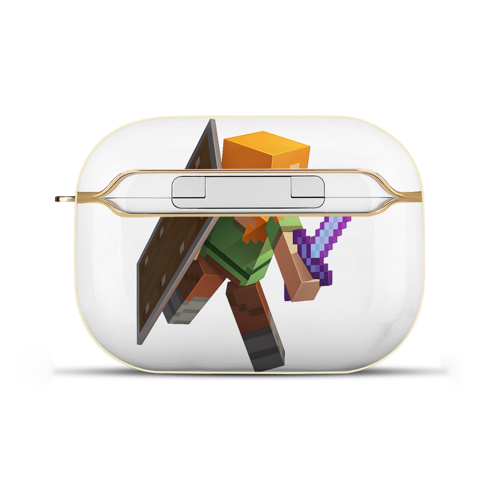 （画像用） マインクラフト ブロックの世界 Minecraft MC Block world 【AirPods Pro用】ハードシェル保護ケース｜耐衝撃・防指紋・カラビナ付き商品仕様