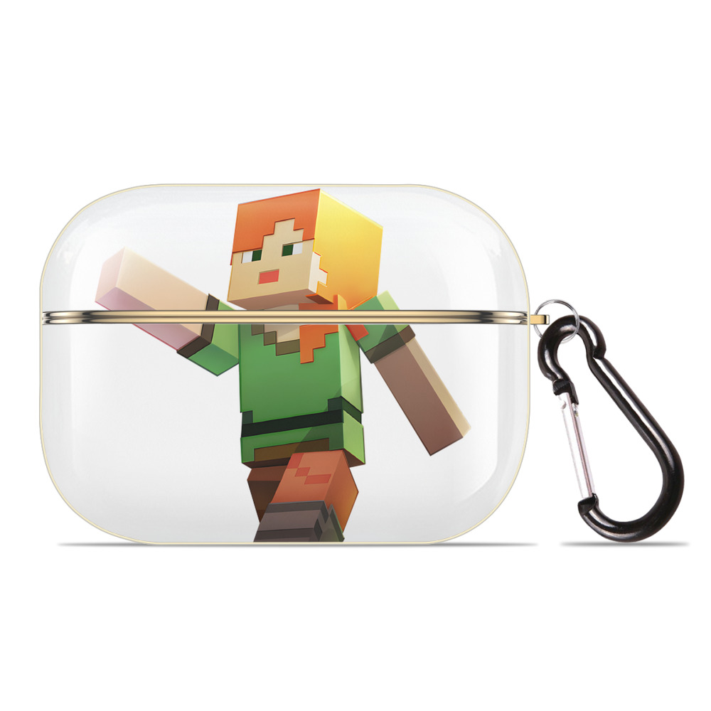 （画像用） マインクラフト ブロックの世界 Minecraft MC Block world 【AirPods Pro用】ハードシェル保護ケース｜耐衝撃・防指紋・カラビナ付き商品仕様