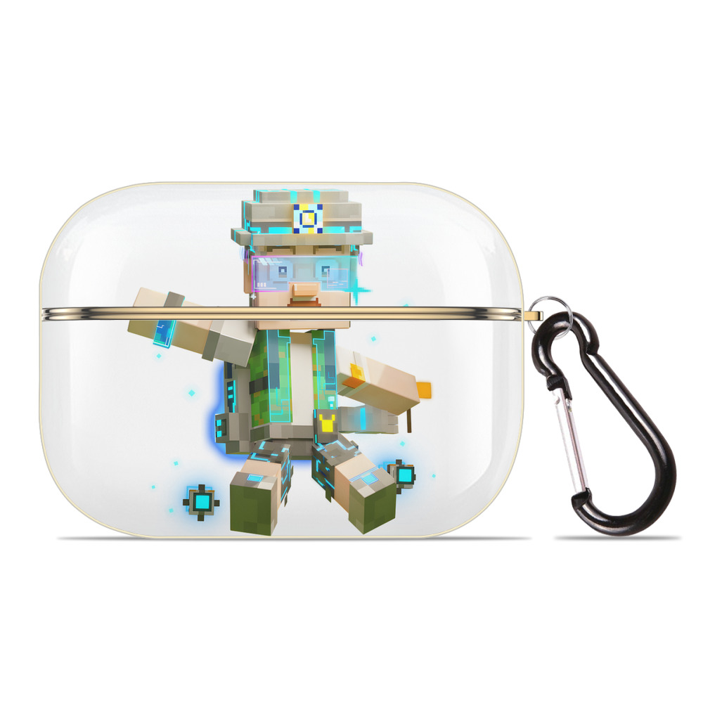 （画像用） マインクラフト ブロックの世界 Minecraft MC Block world 【AirPods Pro用】ハードシェル保護ケース｜耐衝撃・防指紋・カラビナ付き商品仕様