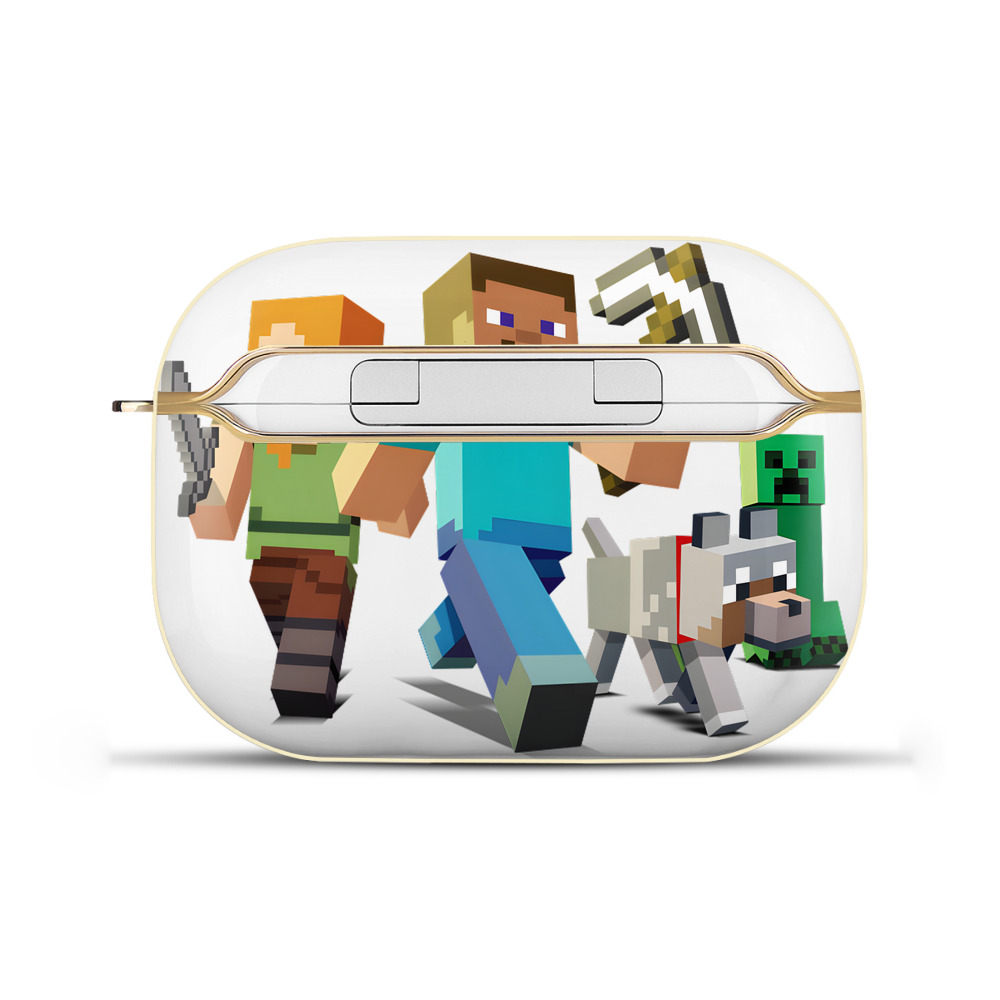 （画像用） マインクラフト ブロックの世界 Minecraft MC Block world 【AirPods Pro用】ハードシェル保護ケース｜耐衝撃・防指紋・カラビナ付き商品仕様