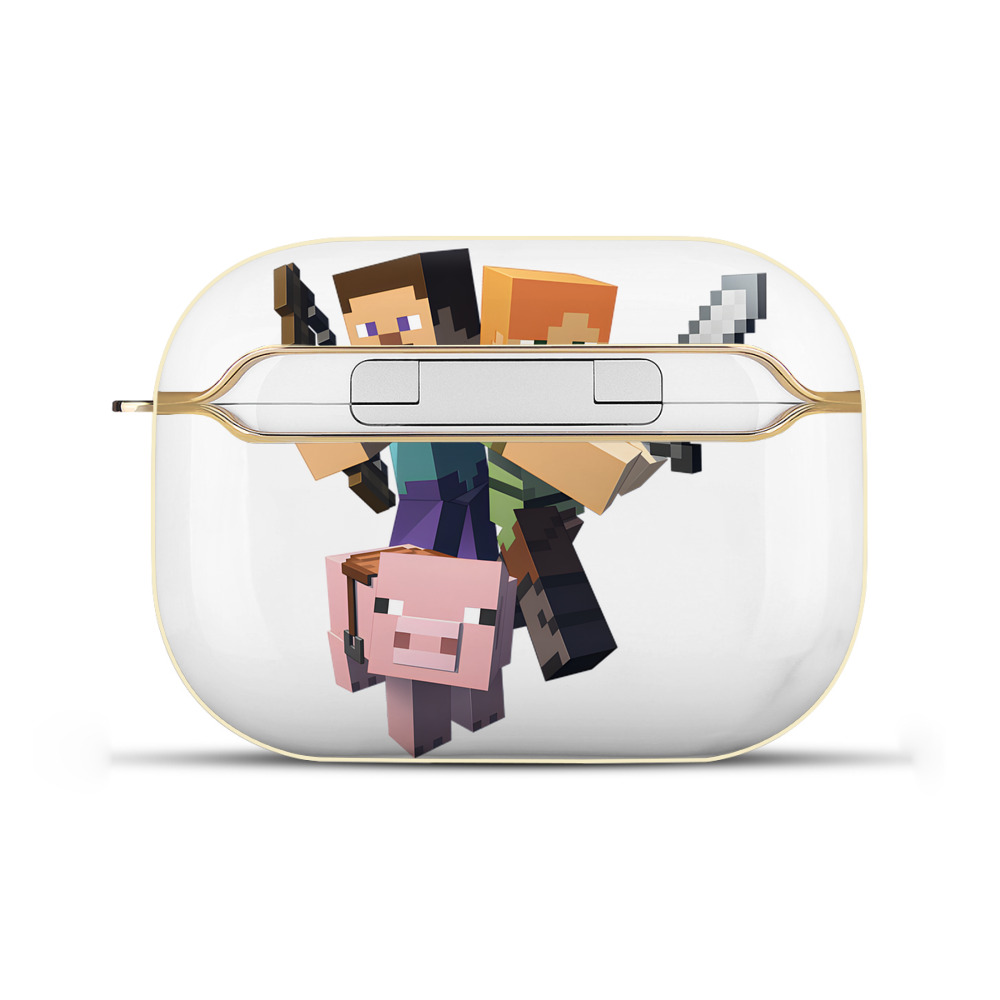 （画像用） マインクラフト ブロックの世界 Minecraft MC Block world 【AirPods Pro用】ハードシェル保護ケース｜耐衝撃・防指紋・カラビナ付き商品仕様