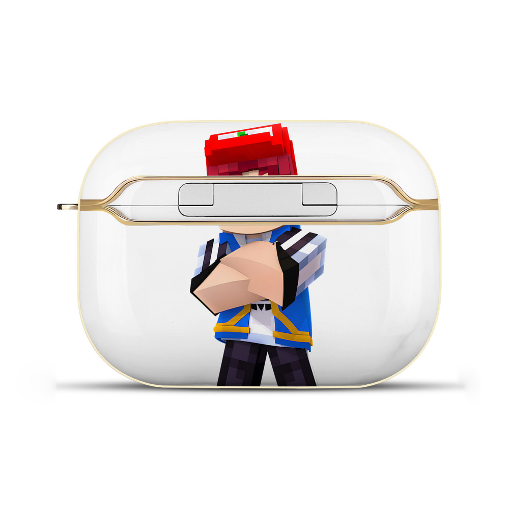 （画像用） マインクラフト ブロックの世界 Minecraft MC Block world 【AirPods Pro用】ハードシェル保護ケース｜耐衝撃・防指紋・カラビナ付き商品仕様