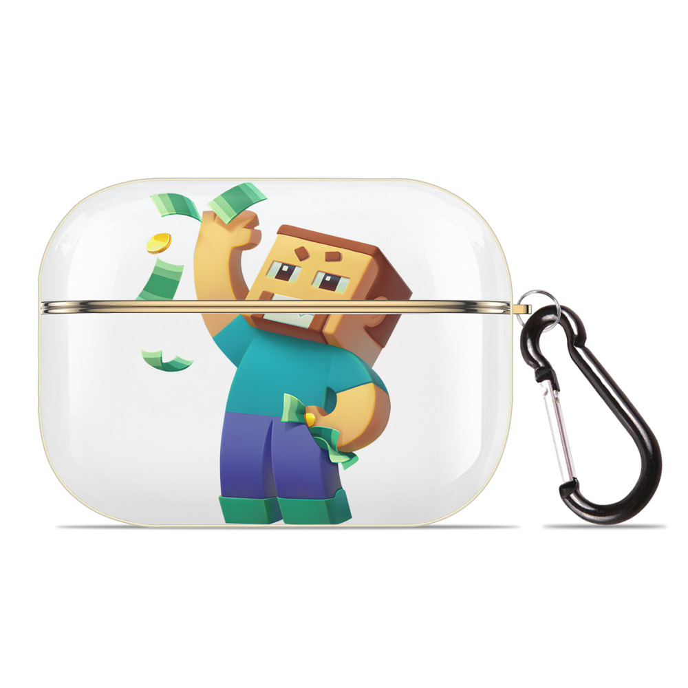 （画像用） マインクラフト ブロックの世界 Minecraft MC Block world 【AirPods Pro用】ハードシェル保護ケース｜耐衝撃・防指紋・カラビナ付き商品仕様