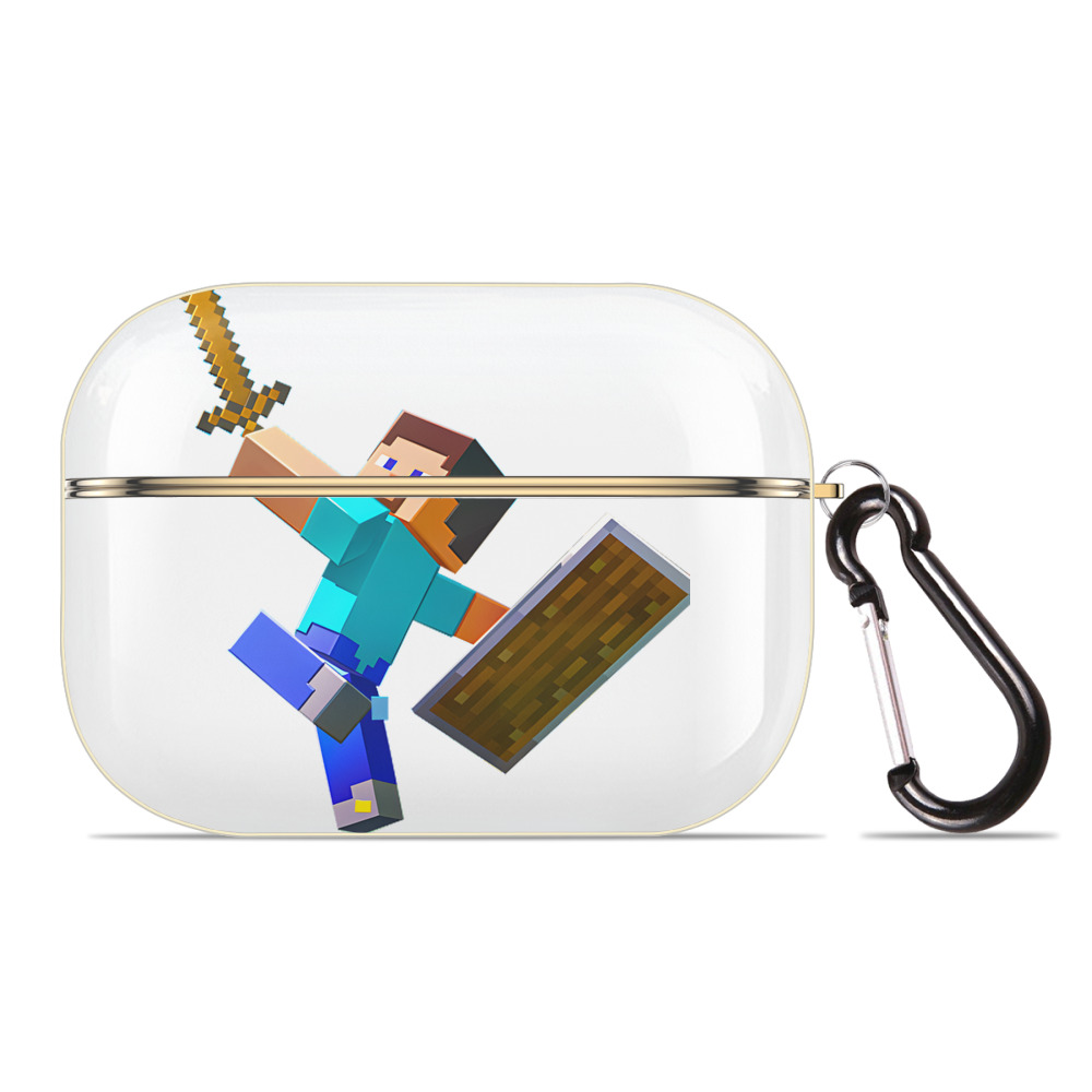 （画像用） マインクラフト ブロックの世界 Minecraft MC Block world 【AirPods Pro用】ハードシェル保護ケース｜耐衝撃・防指紋・カラビナ付き商品仕様