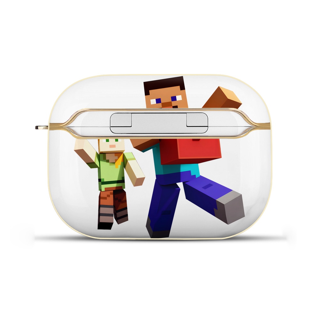 （画像用） マインクラフト ブロックの世界 Minecraft MC Block world 【AirPods Pro用】ハードシェル保護ケース｜耐衝撃・防指紋・カラビナ付き商品仕様