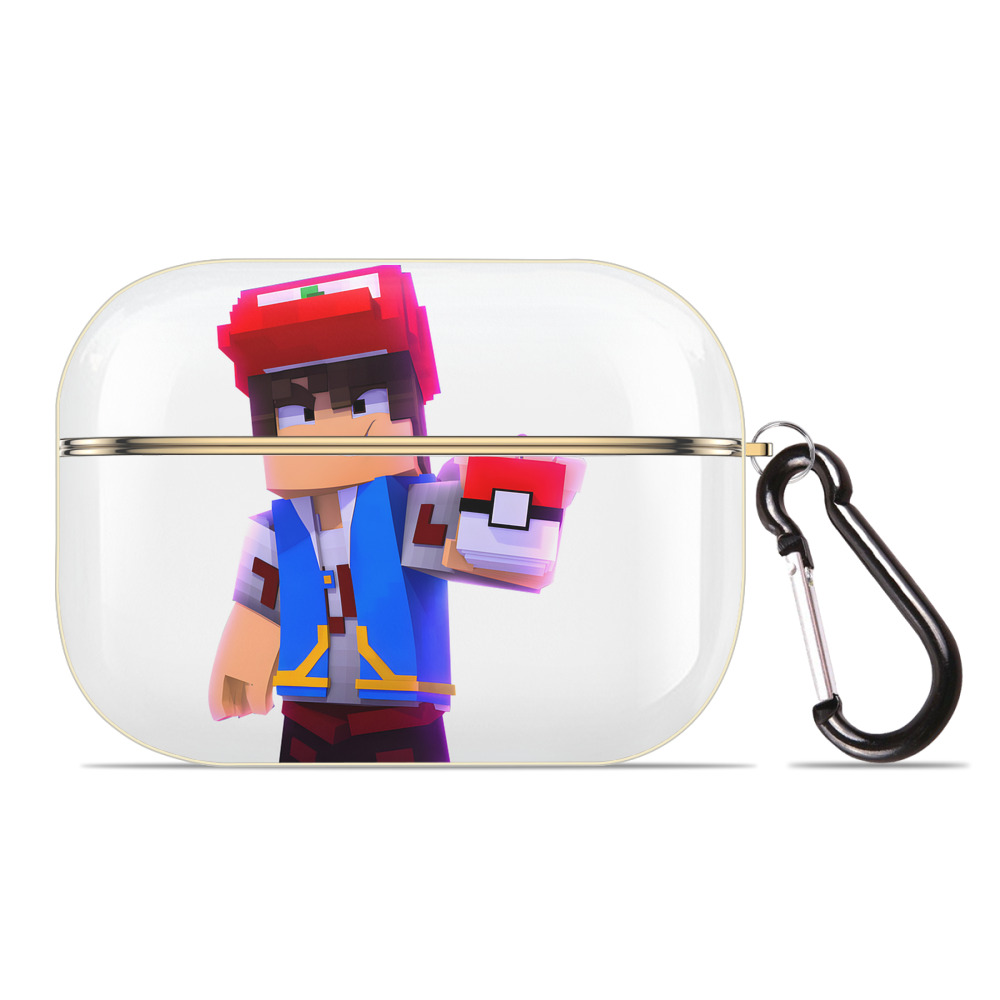 （画像用） マインクラフト ブロックの世界 Minecraft MC Block world 【AirPods Pro用】ハードシェル保護ケース｜耐衝撃・防指紋・カラビナ付き商品仕様