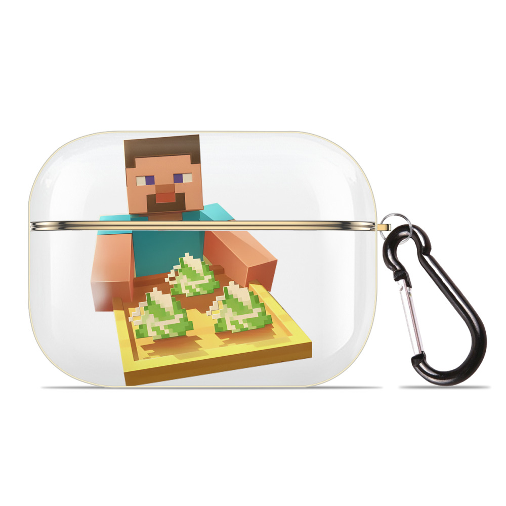 （画像用） マインクラフト ブロックの世界 Minecraft MC Block world 【AirPods Pro用】ハードシェル保護ケース｜耐衝撃・防指紋・カラビナ付き商品仕様