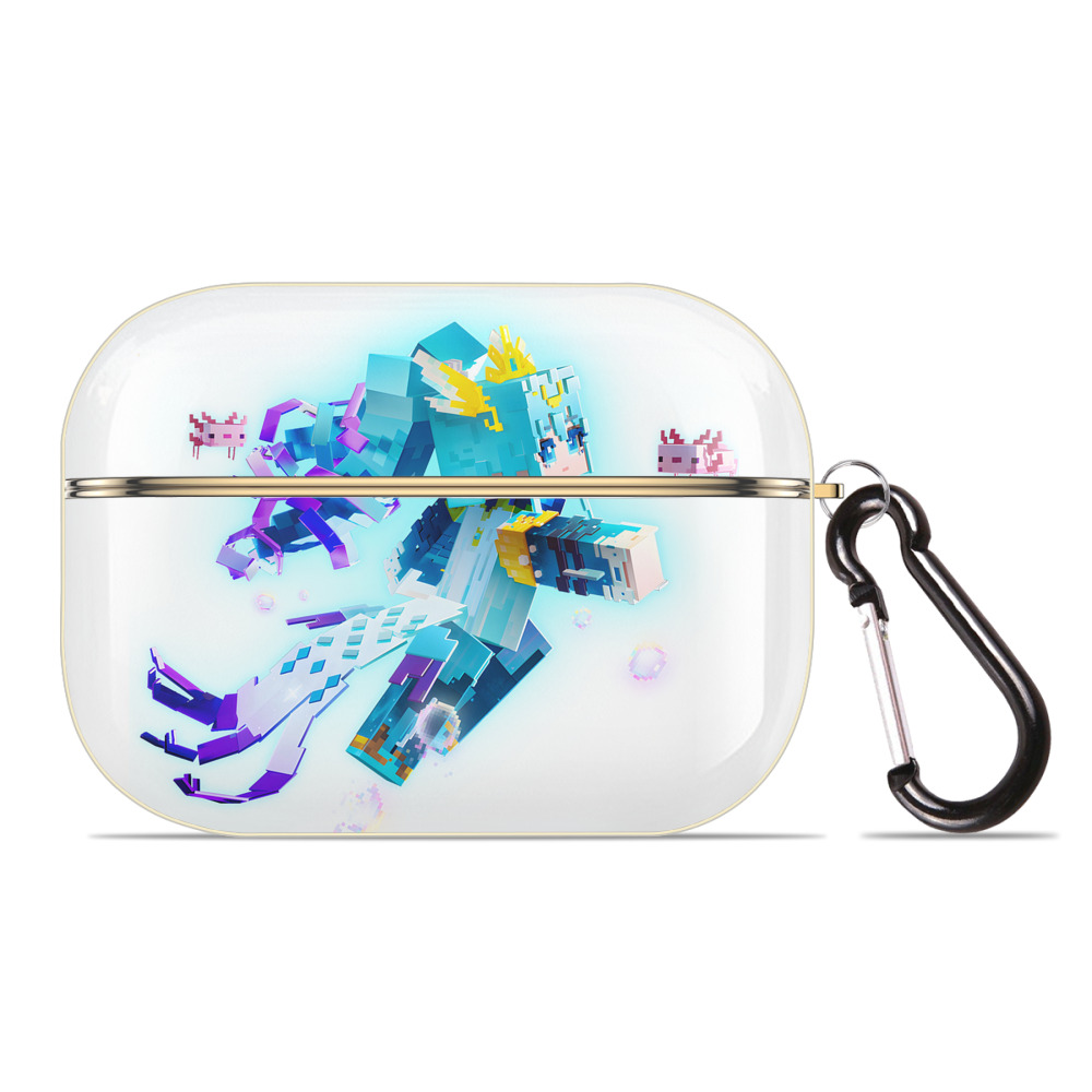 （画像用） マインクラフト ブロックの世界 Minecraft MC Block world 【AirPods Pro用】ハードシェル保護ケース｜耐衝撃・防指紋・カラビナ付き商品仕様
