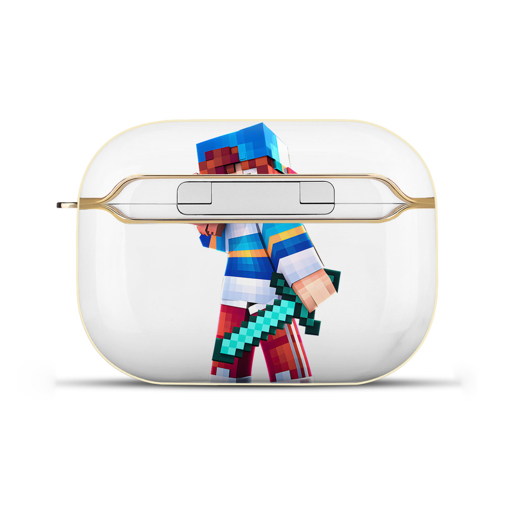 （画像用） マインクラフト ブロックの世界 Minecraft MC Block world 【AirPods Pro用】ハードシェル保護ケース｜耐衝撃・防指紋・カラビナ付き商品仕様