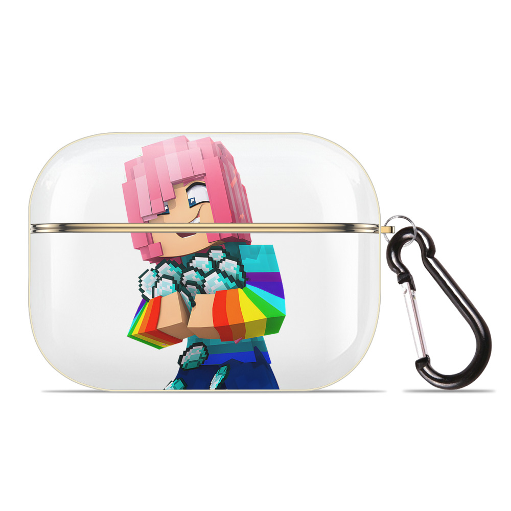 （画像用） マインクラフト ブロックの世界 Minecraft MC Block world 【AirPods Pro用】ハードシェル保護ケース｜耐衝撃・防指紋・カラビナ付き商品仕様