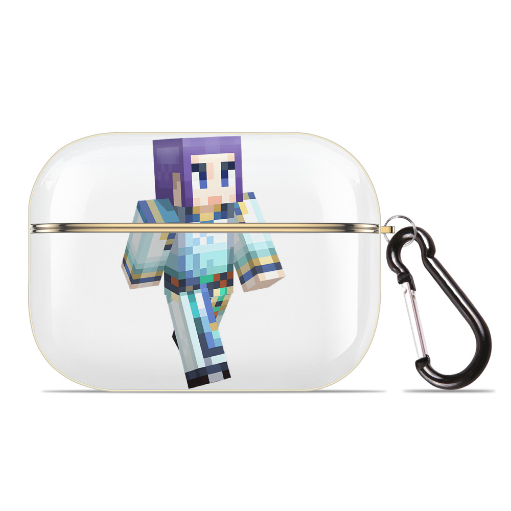 （画像用） マインクラフト ブロックの世界 Minecraft MC Block world 【AirPods Pro用】ハードシェル保護ケース｜耐衝撃・防指紋・カラビナ付き商品仕様