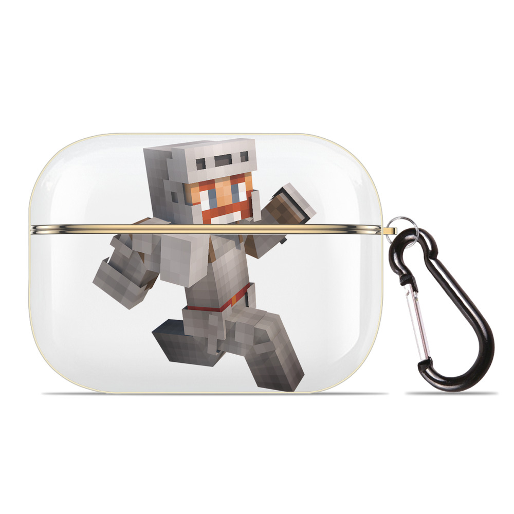 （画像用） マインクラフト ブロックの世界 Minecraft MC Block world 【AirPods Pro用】ハードシェル保護ケース｜耐衝撃・防指紋・カラビナ付き商品仕様