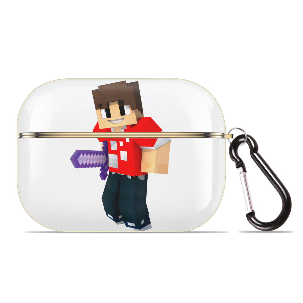 （画像用） マインクラフト ブロックの世界 Minecraft MC Block world 【AirPods Pro用】ハードシェル保護ケース｜耐衝撃・防指紋・カラビナ付き商品仕様