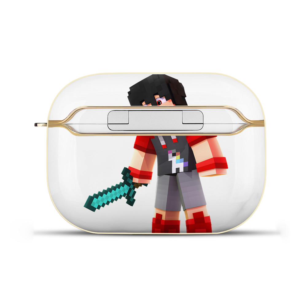 （画像用） マインクラフト ブロックの世界 Minecraft MC Block world 【AirPods Pro用】ハードシェル保護ケース｜耐衝撃・防指紋・カラビナ付き商品仕様