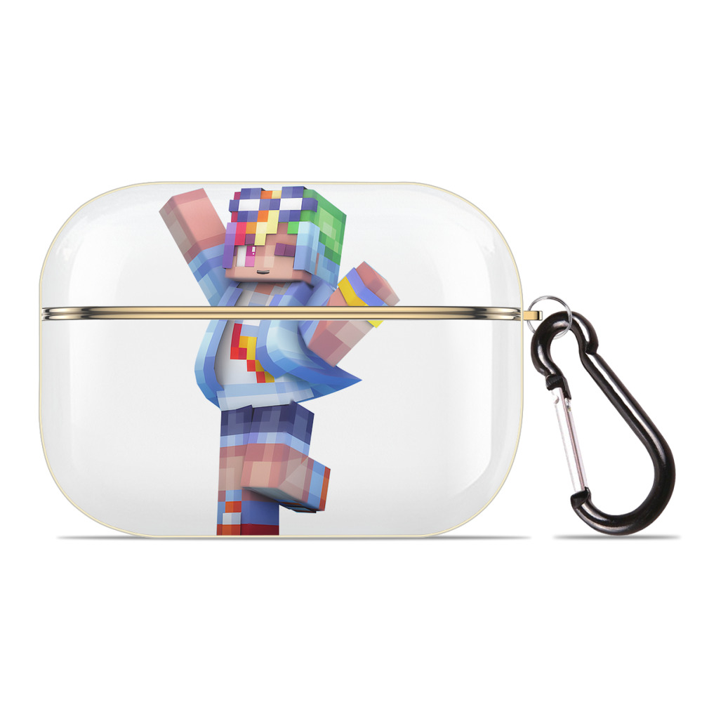 （画像用） マインクラフト ブロックの世界 Minecraft MC Block world 【AirPods Pro用】ハードシェル保護ケース｜耐衝撃・防指紋・カラビナ付き商品仕様