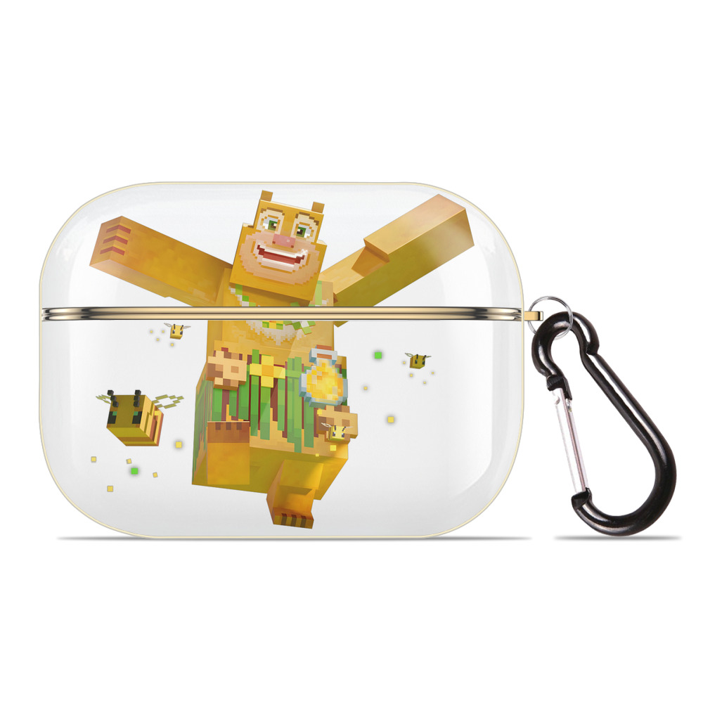 （画像用） マインクラフト ブロックの世界 Minecraft MC Block world 【AirPods Pro用】ハードシェル保護ケース｜耐衝撃・防指紋・カラビナ付き商品仕様