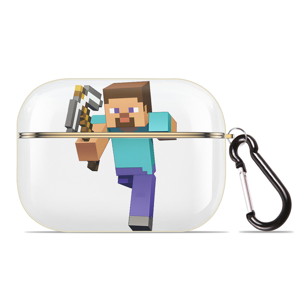 （画像用） マインクラフト ブロックの世界 Minecraft MC Block world 【AirPods Pro用】ハードシェル保護ケース｜耐衝撃・防指紋・カラビナ付き商品仕様
