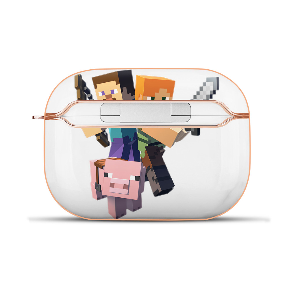 （画像用） マインクラフト ブロックの世界 Minecraft MC Block world 【AirPods Pro用】ハードシェル保護ケース｜耐衝撃・防指紋・カラビナ付き商品仕様