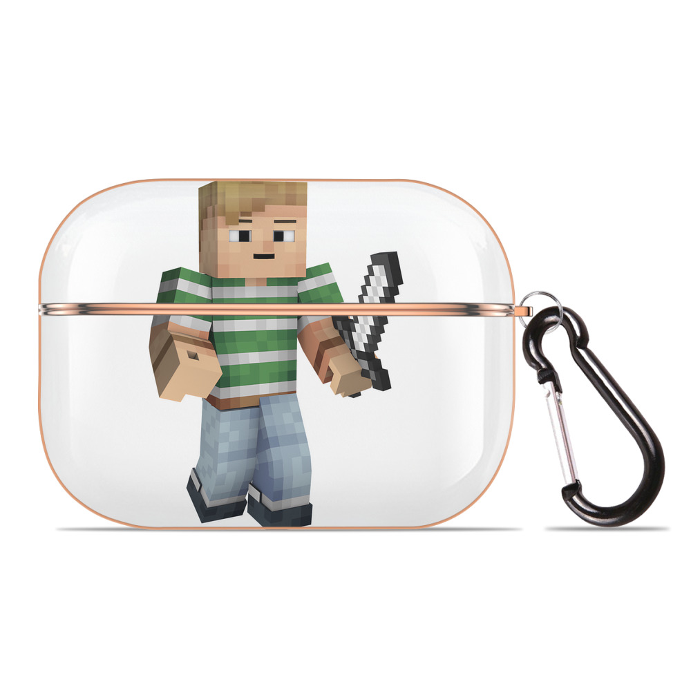 （画像用） マインクラフト ブロックの世界 Minecraft MC Block world 【AirPods Pro用】ハードシェル保護ケース｜耐衝撃・防指紋・カラビナ付き商品仕様