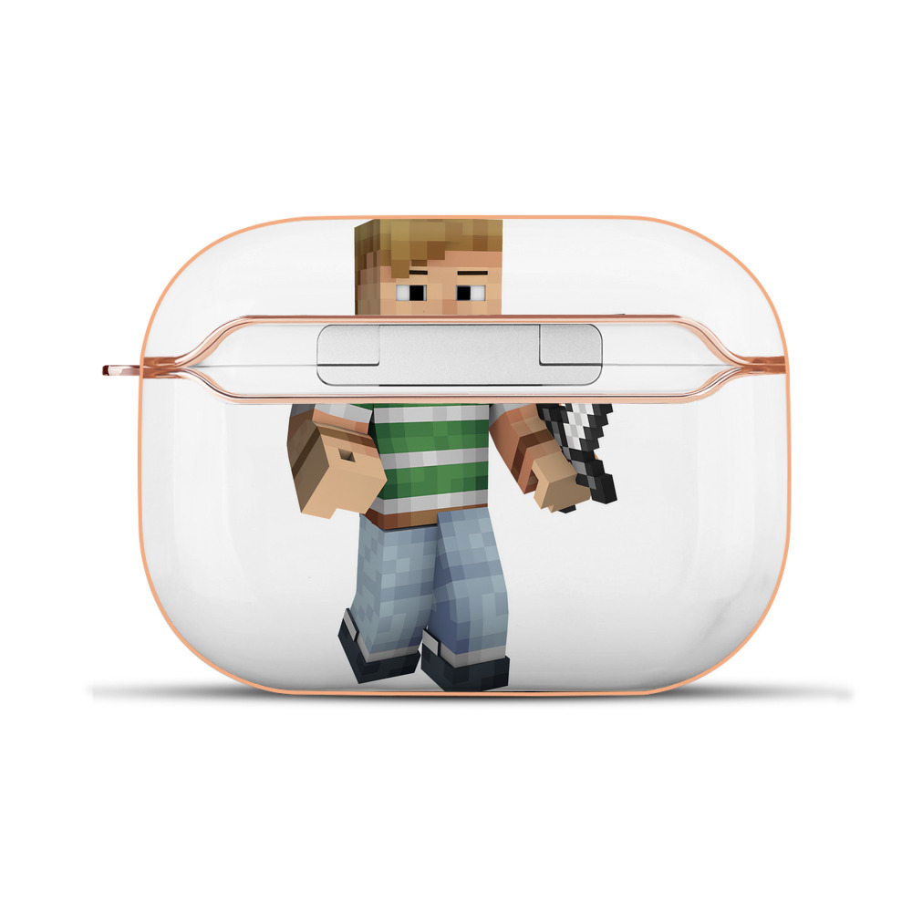 （画像用） マインクラフト ブロックの世界 Minecraft MC Block world 【AirPods Pro用】ハードシェル保護ケース｜耐衝撃・防指紋・カラビナ付き商品仕様