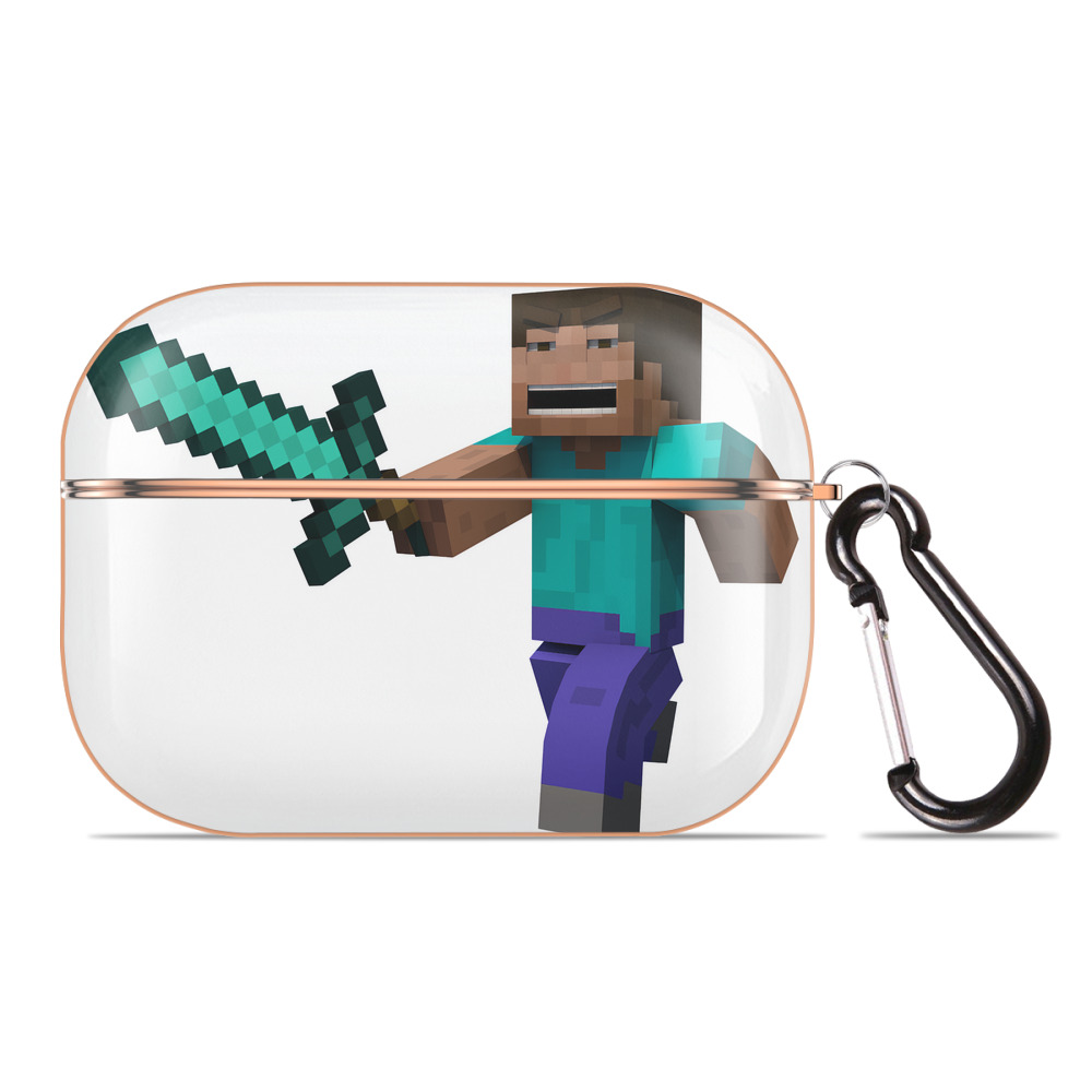 （画像用） マインクラフト ブロックの世界 Minecraft MC Block world 【AirPods Pro用】ハードシェル保護ケース｜耐衝撃・防指紋・カラビナ付き商品仕様