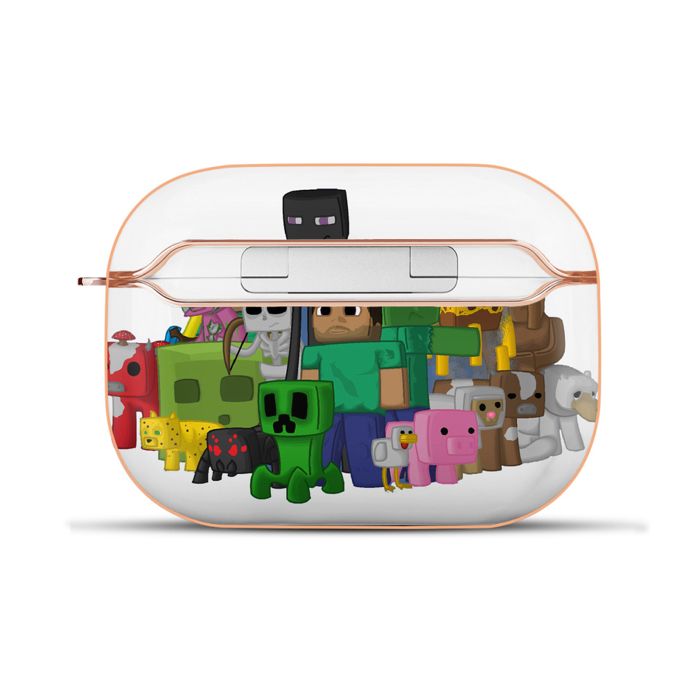 （画像用） マインクラフト ブロックの世界 Minecraft MC Block world 【AirPods Pro用】ハードシェル保護ケース｜耐衝撃・防指紋・カラビナ付き商品仕様