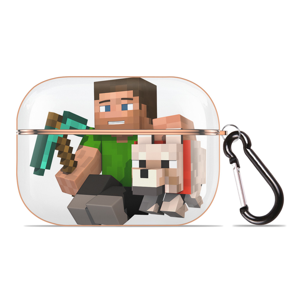 （画像用） マインクラフト ブロックの世界 Minecraft MC Block world 【AirPods Pro用】ハードシェル保護ケース｜耐衝撃・防指紋・カラビナ付き商品仕様