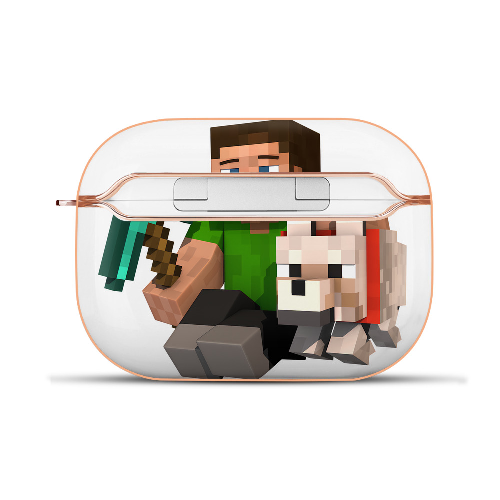 （画像用） マインクラフト ブロックの世界 Minecraft MC Block world 【AirPods Pro用】ハードシェル保護ケース｜耐衝撃・防指紋・カラビナ付き商品仕様