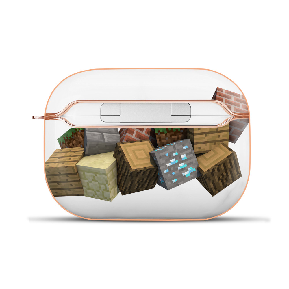 （画像用） マインクラフト ブロックの世界 Minecraft MC Block world 【AirPods Pro用】ハードシェル保護ケース｜耐衝撃・防指紋・カラビナ付き商品仕様