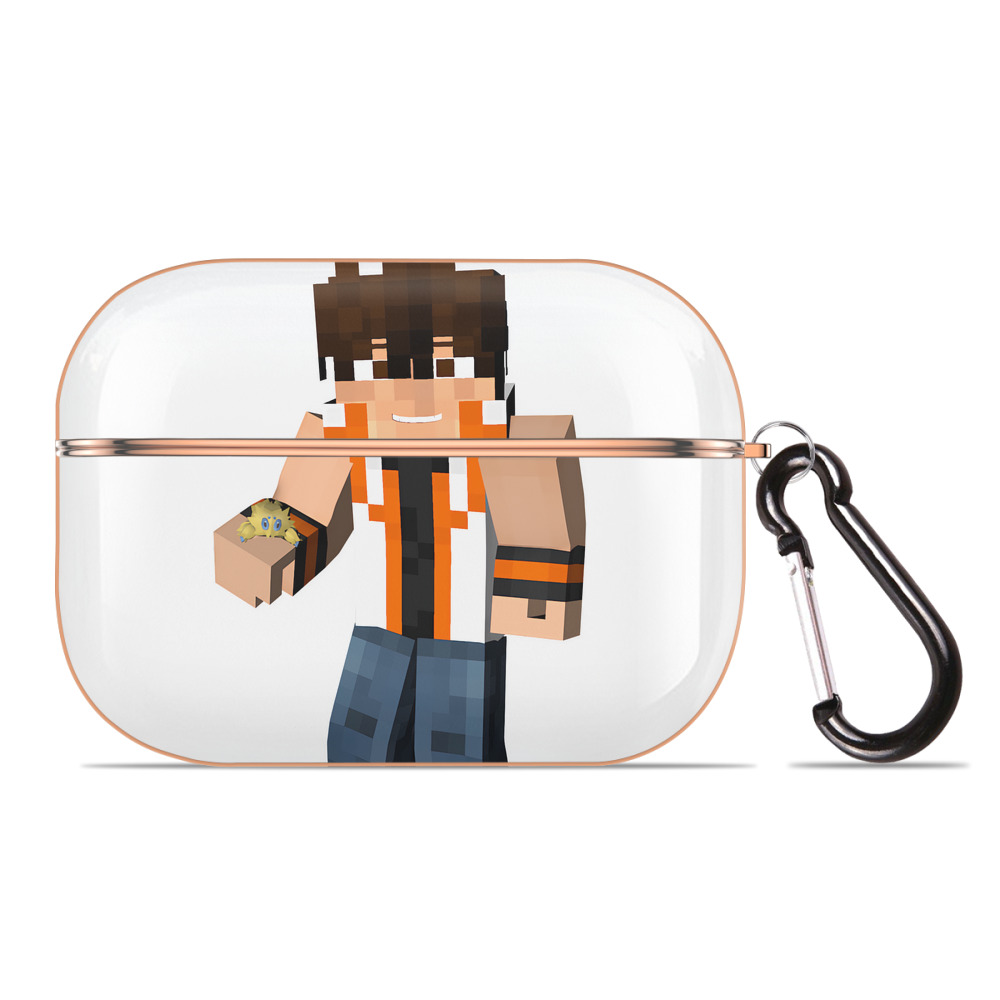 （画像用） マインクラフト ブロックの世界 Minecraft MC Block world 【AirPods Pro用】ハードシェル保護ケース｜耐衝撃・防指紋・カラビナ付き商品仕様